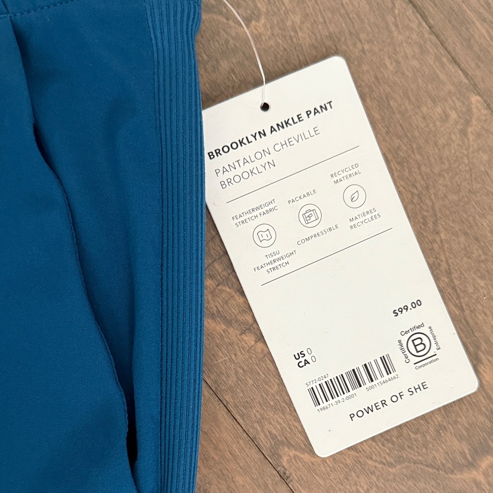 Athleta Brooklyn Ankle Pant Dark Lapis Blue NWT Size 0 - Picture 2 of 6